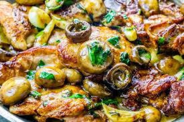 Chicken-Thighs-and-Mushrooms-in-Butter-Wine-Garlic-and-Lemon