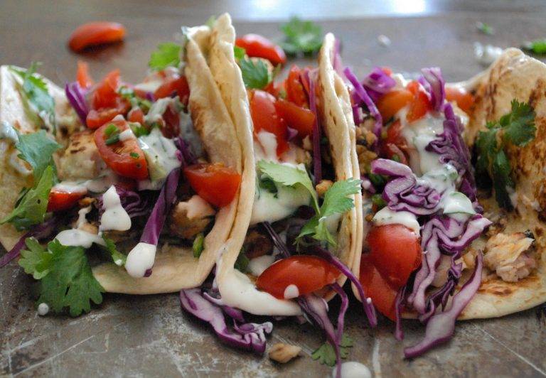 Grilled Fish Tacos with Cilantro-Lime Crema