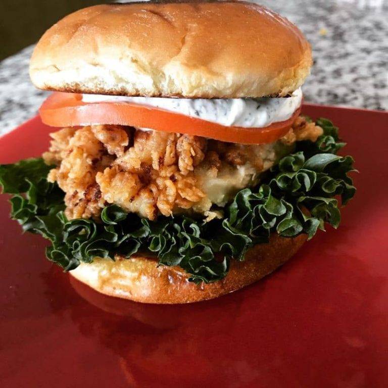 Fried Chicken Sandwiches with Dill Dressing