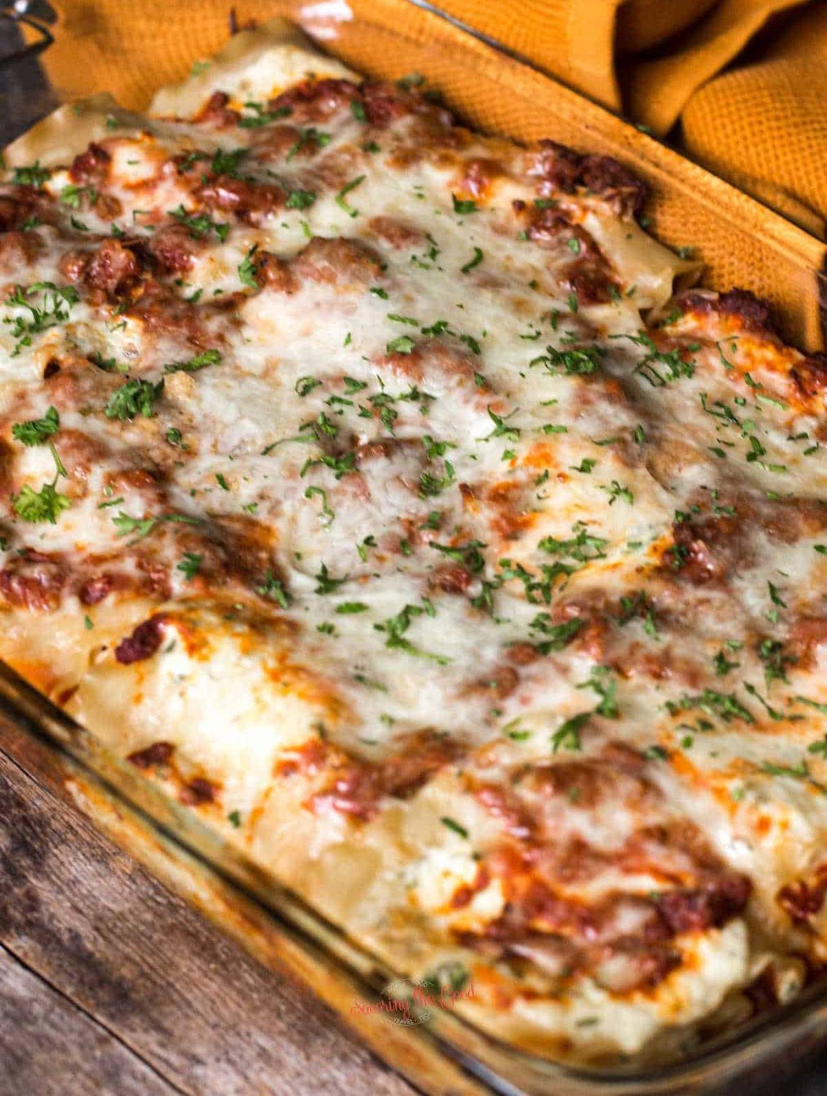 Meat-Lovers’ Lasagna Rolls