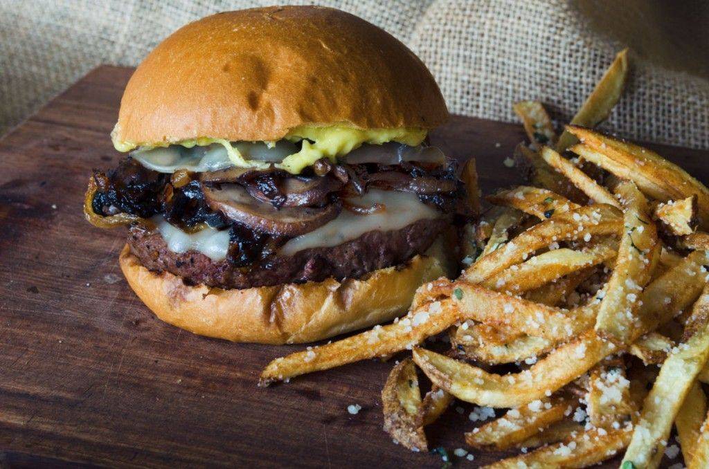 Mustard-Glazed Mushroom Burger