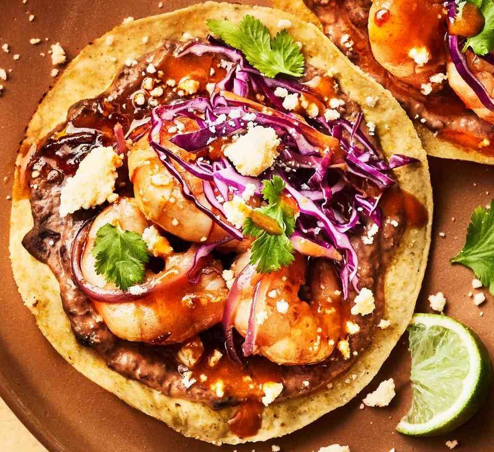 Honey-Chipotle Shrimp Tostadas