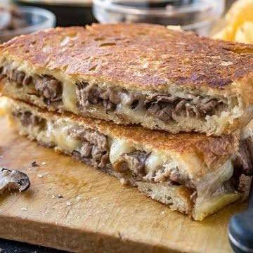 Steak and Mushroom Grilled Cheese